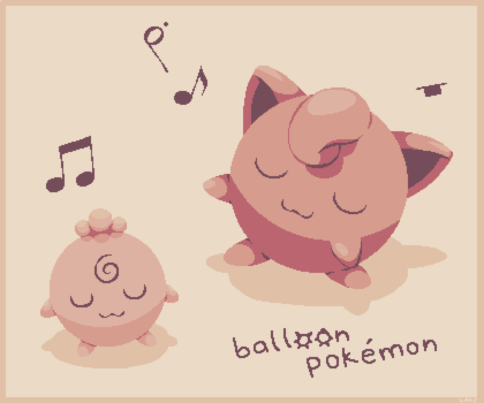 "Balloon Pokemon," Pixel Art, 2023